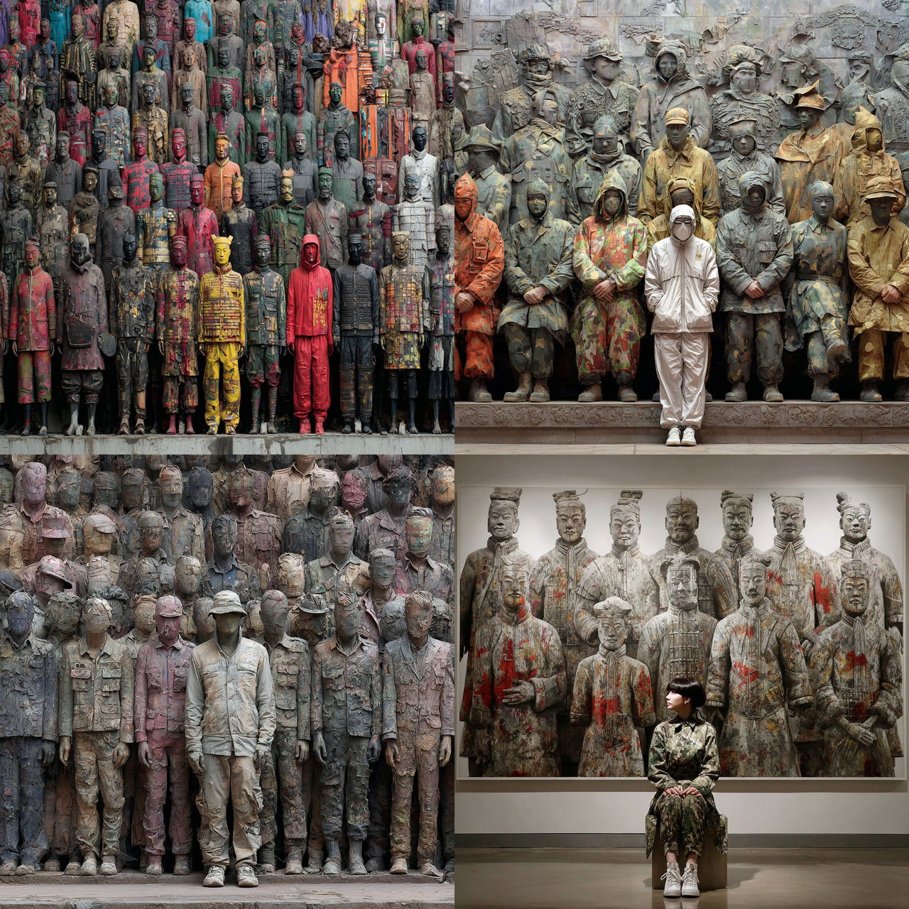 Liu Bolin style, Midjourney V7, render 1 of 4