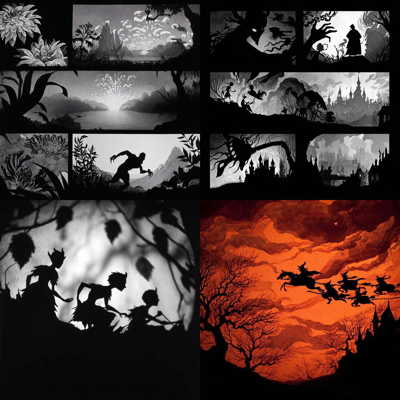 Lotte Reiniger style, Midjourney V7, render 1 of 4