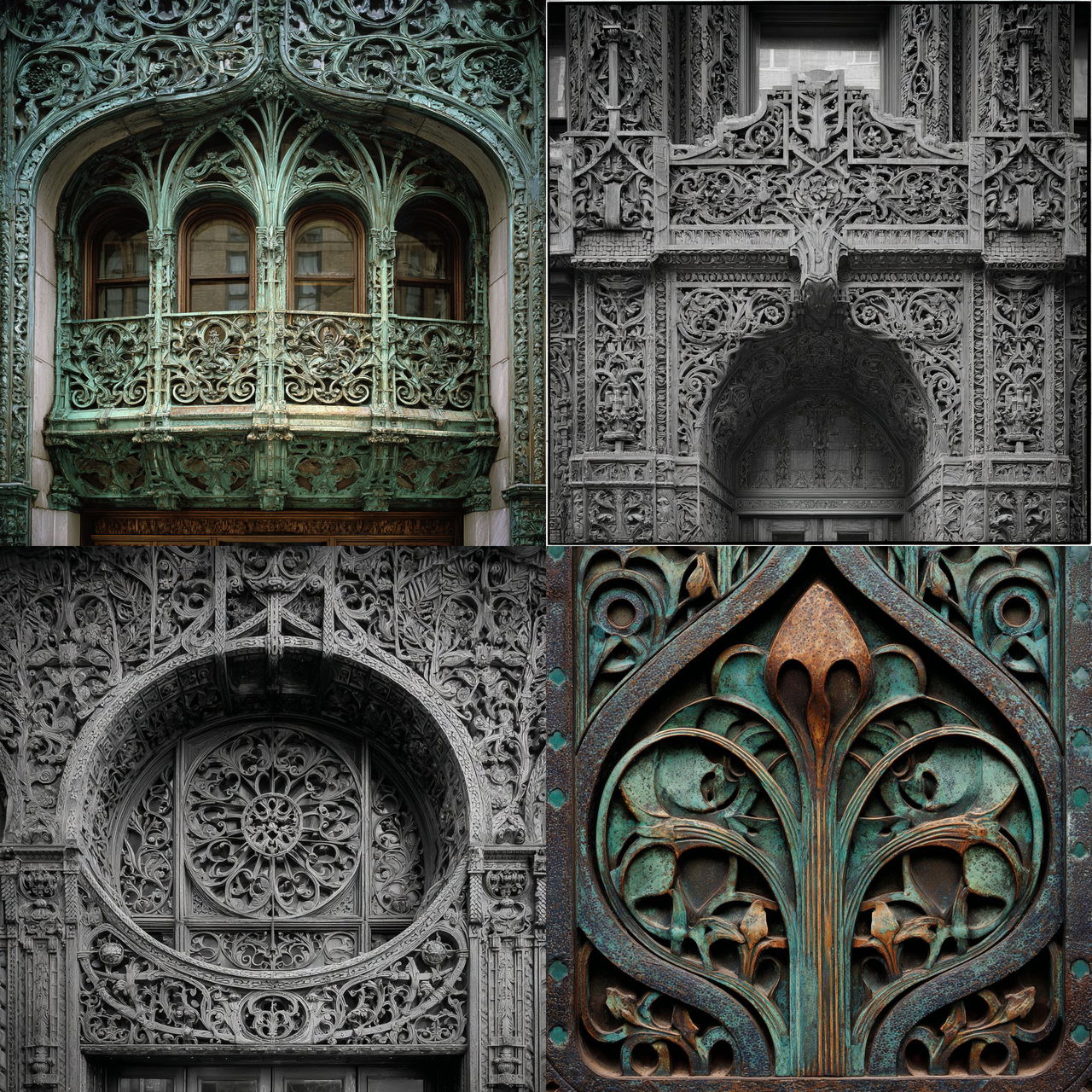 Louis Sullivan style, Midjourney V7, render 1 of 4