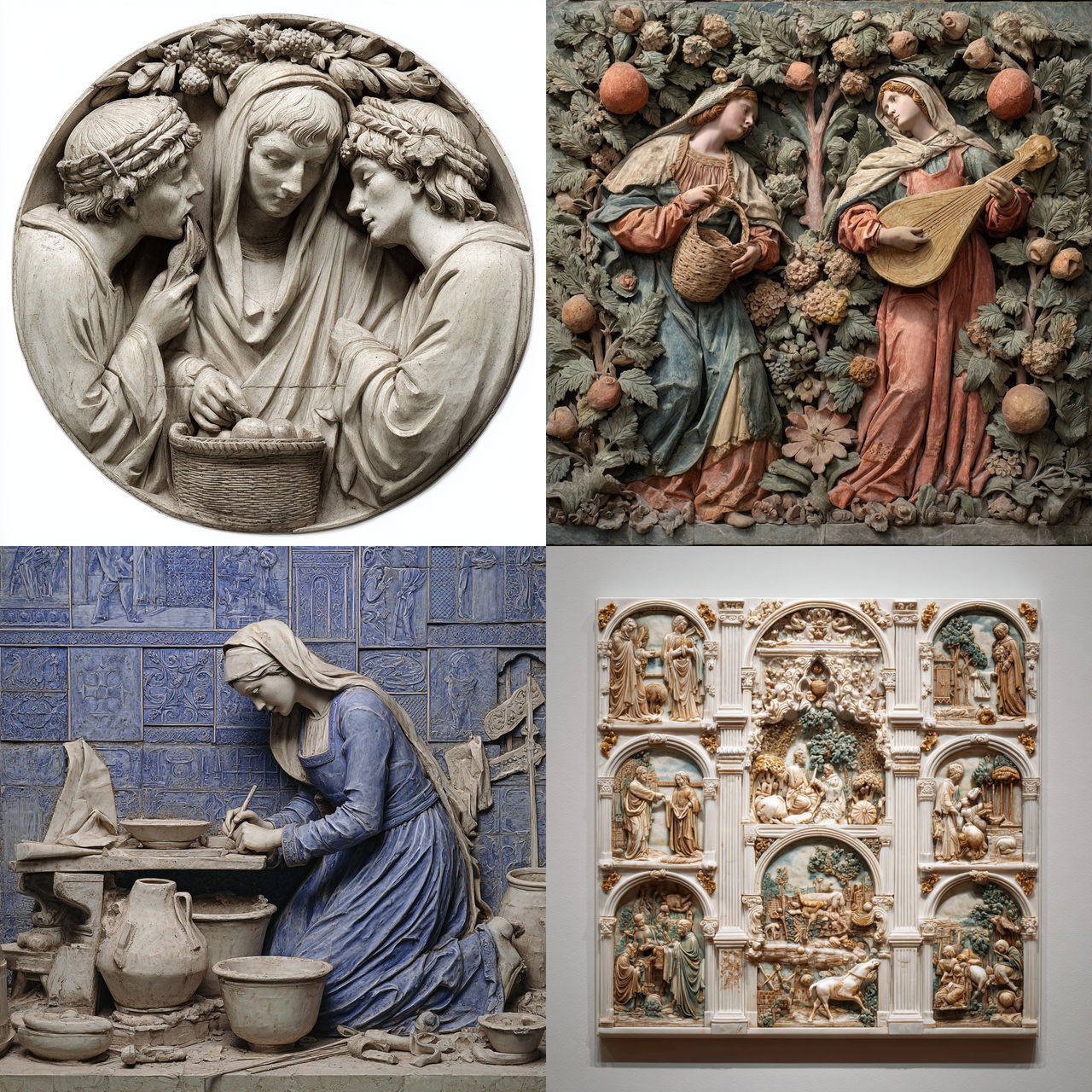 Luca della Robbia style, Midjourney V7, render 1 of 4