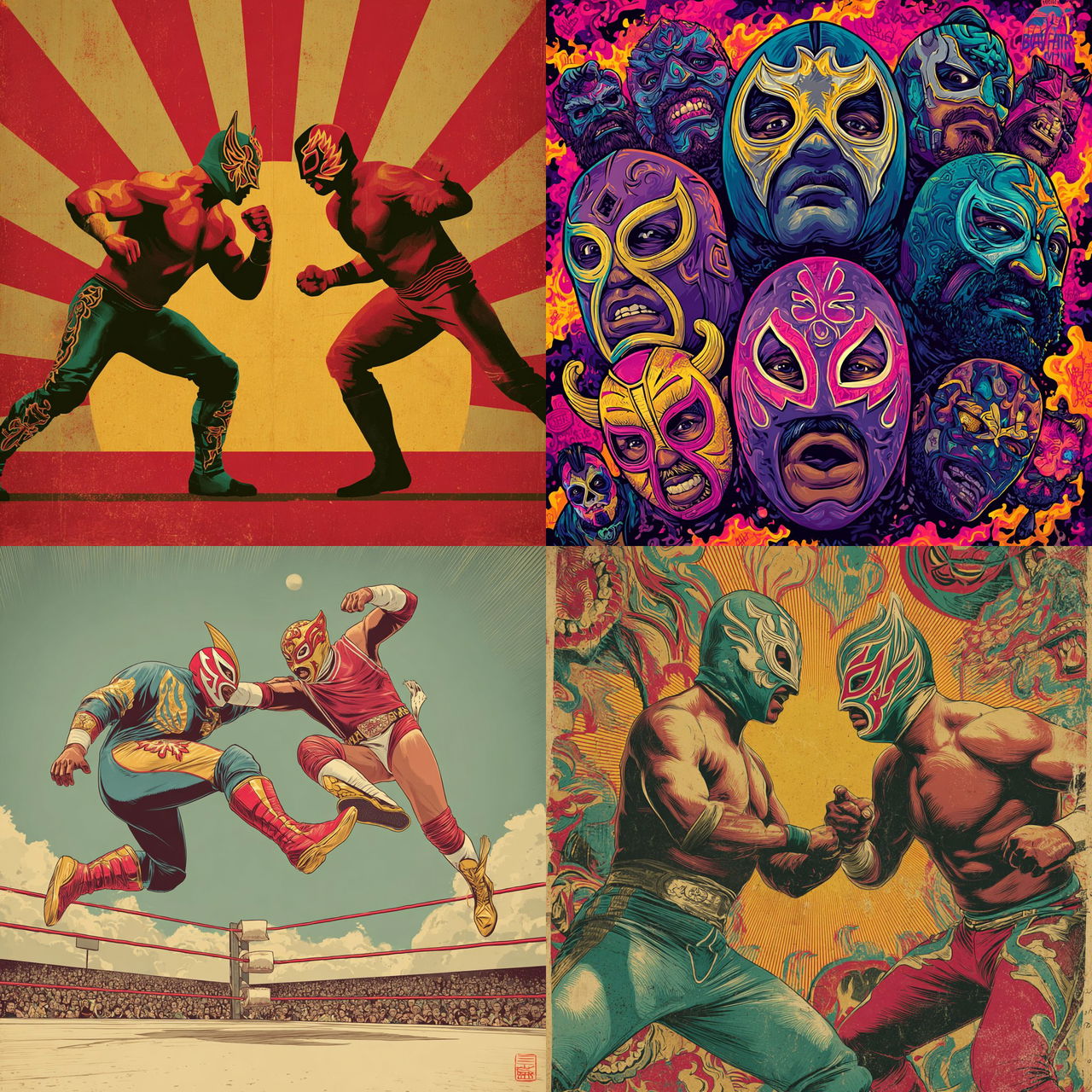 Lucha libre style, Midjourney V7, render 1 of 4