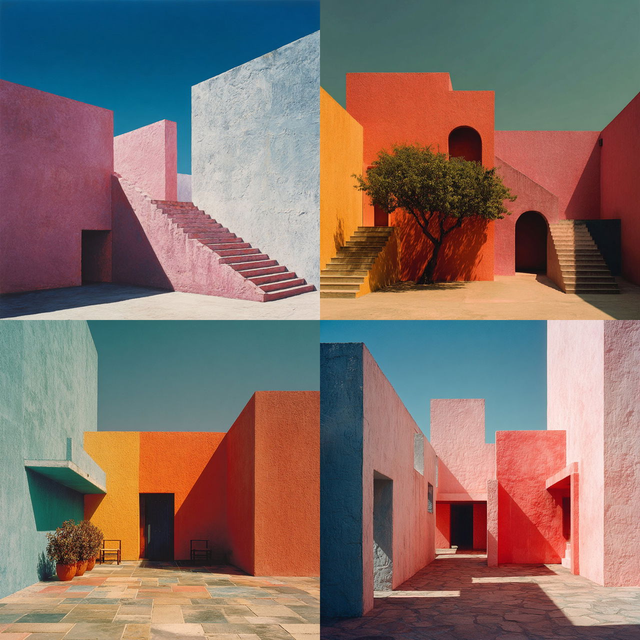 Luis Barragan style, Midjourney V7, render 1 of 4