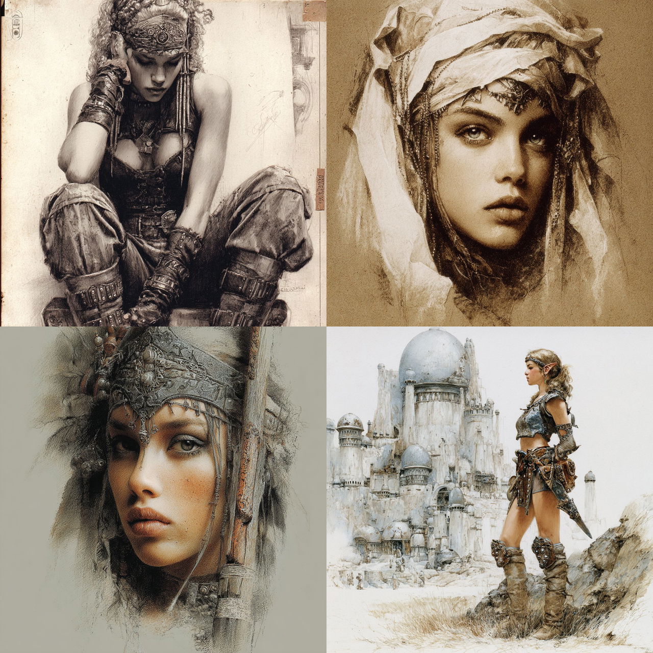 Luis Royo style, Midjourney V7, render 1 of 4