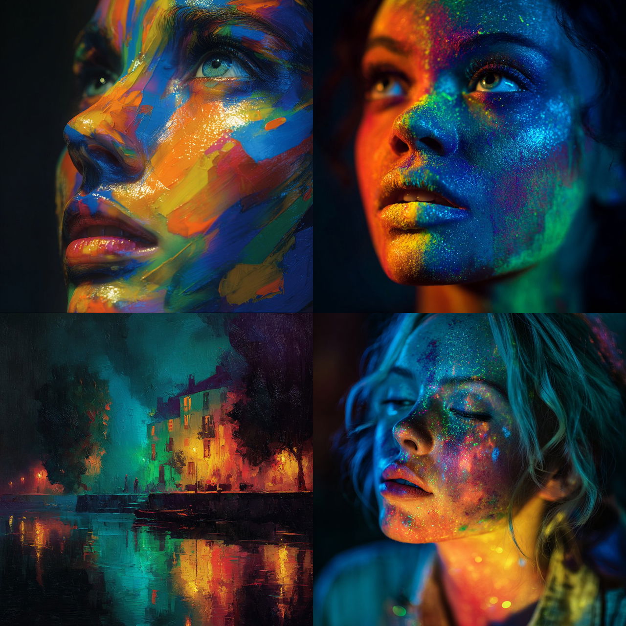 Luminous colors style, Midjourney V7, render 1 of 4