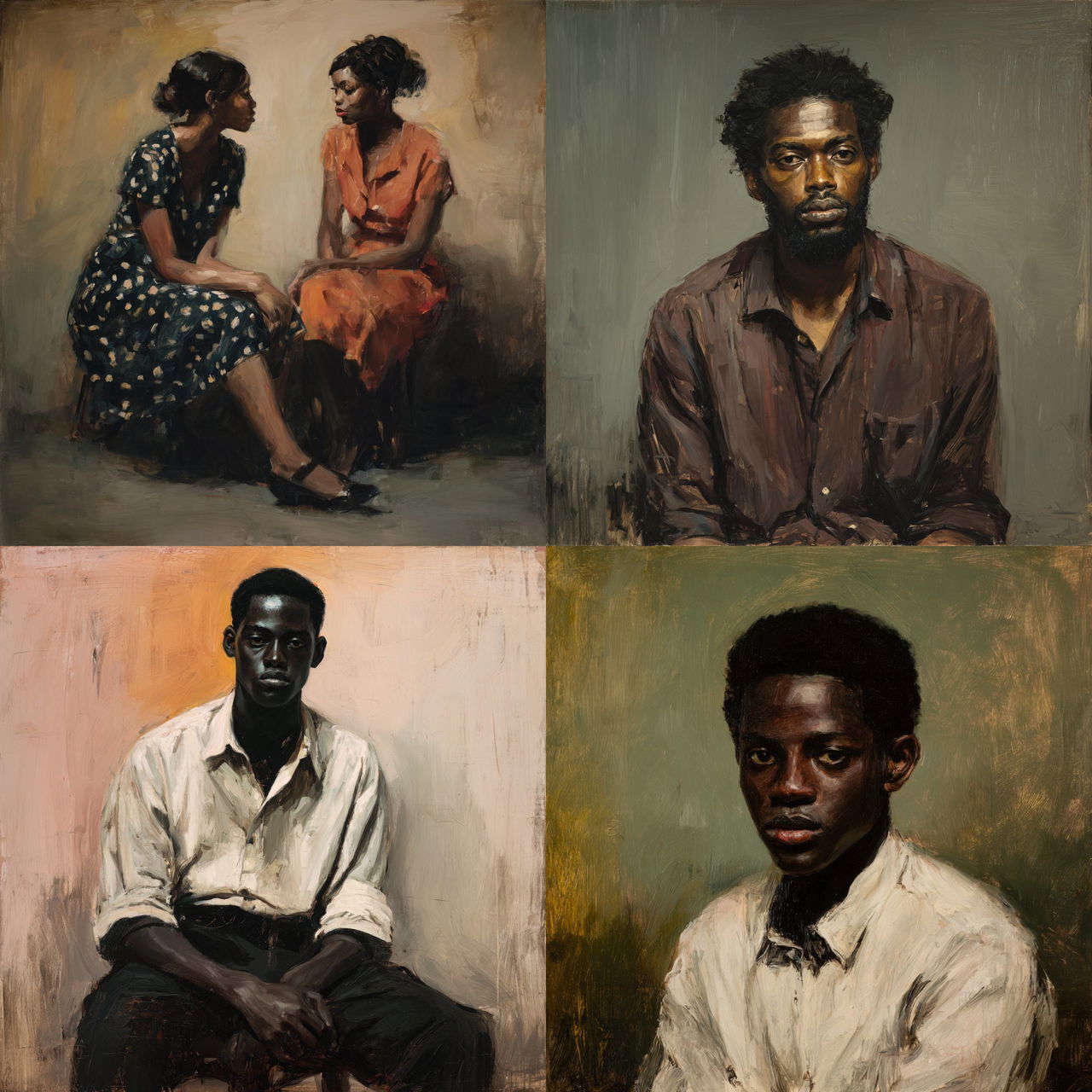 Lynette Yiadom-Boakye style, Midjourney V7, render 1 of 4