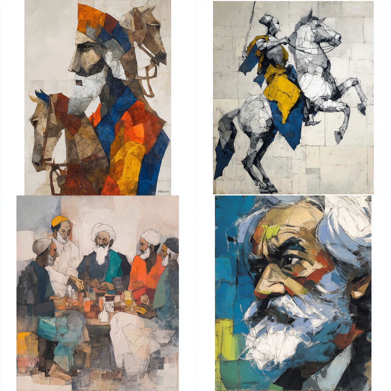M. F. Husain style, Midjourney V7, render 1 of 4