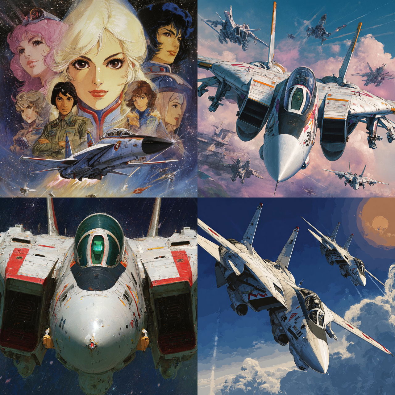 Macross style, Midjourney V7, render 1 of 4