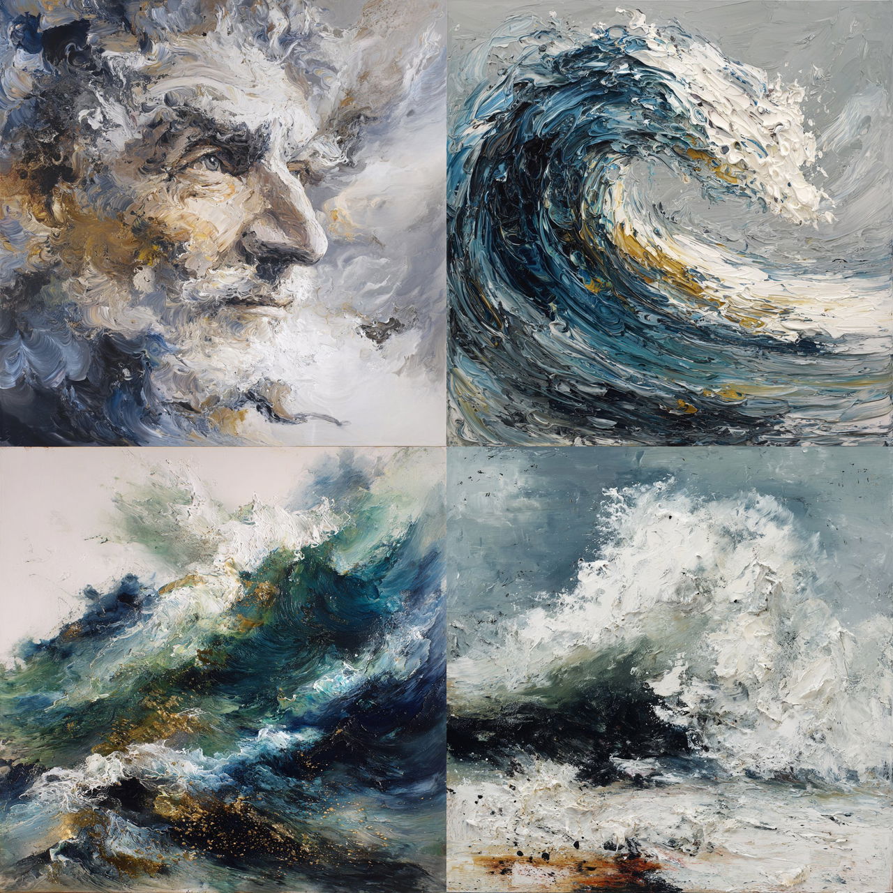 Maggi Hambling style, Midjourney V7, render 1 of 4