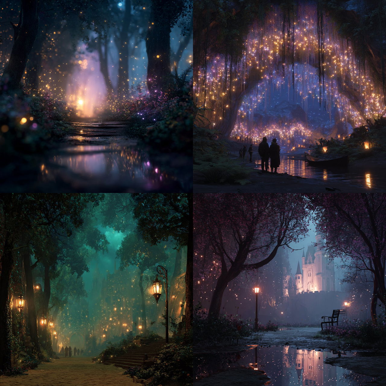 Magical atmosphere style, Midjourney V7, render 1 of 4
