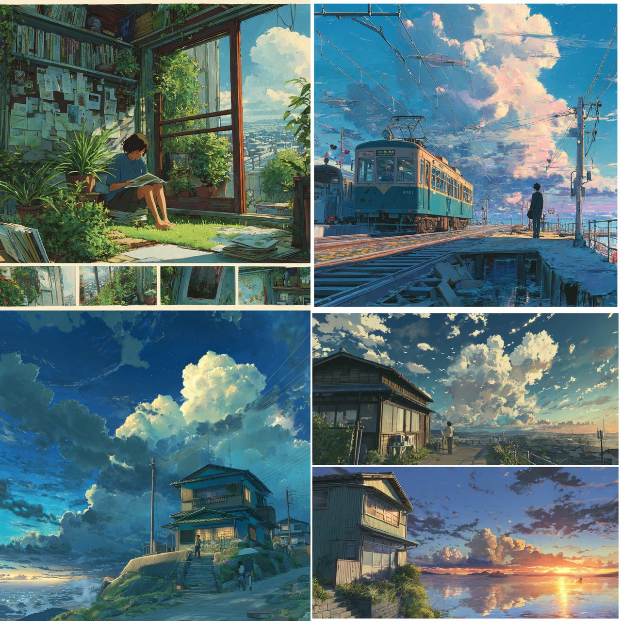 Makoto Shinkai style, Midjourney V7, render 1 of 4