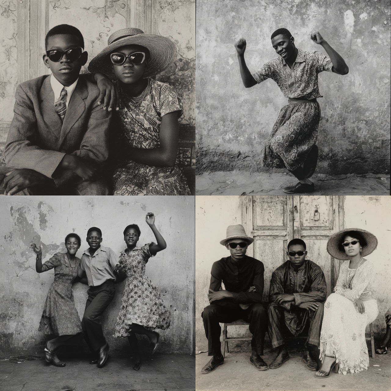 Malick Sidibe style, Midjourney V7, render 1 of 4