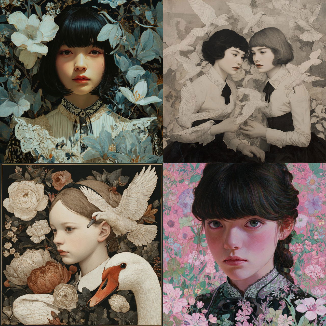 Mao Hamaguchi style, Midjourney V7, render 1 of 4