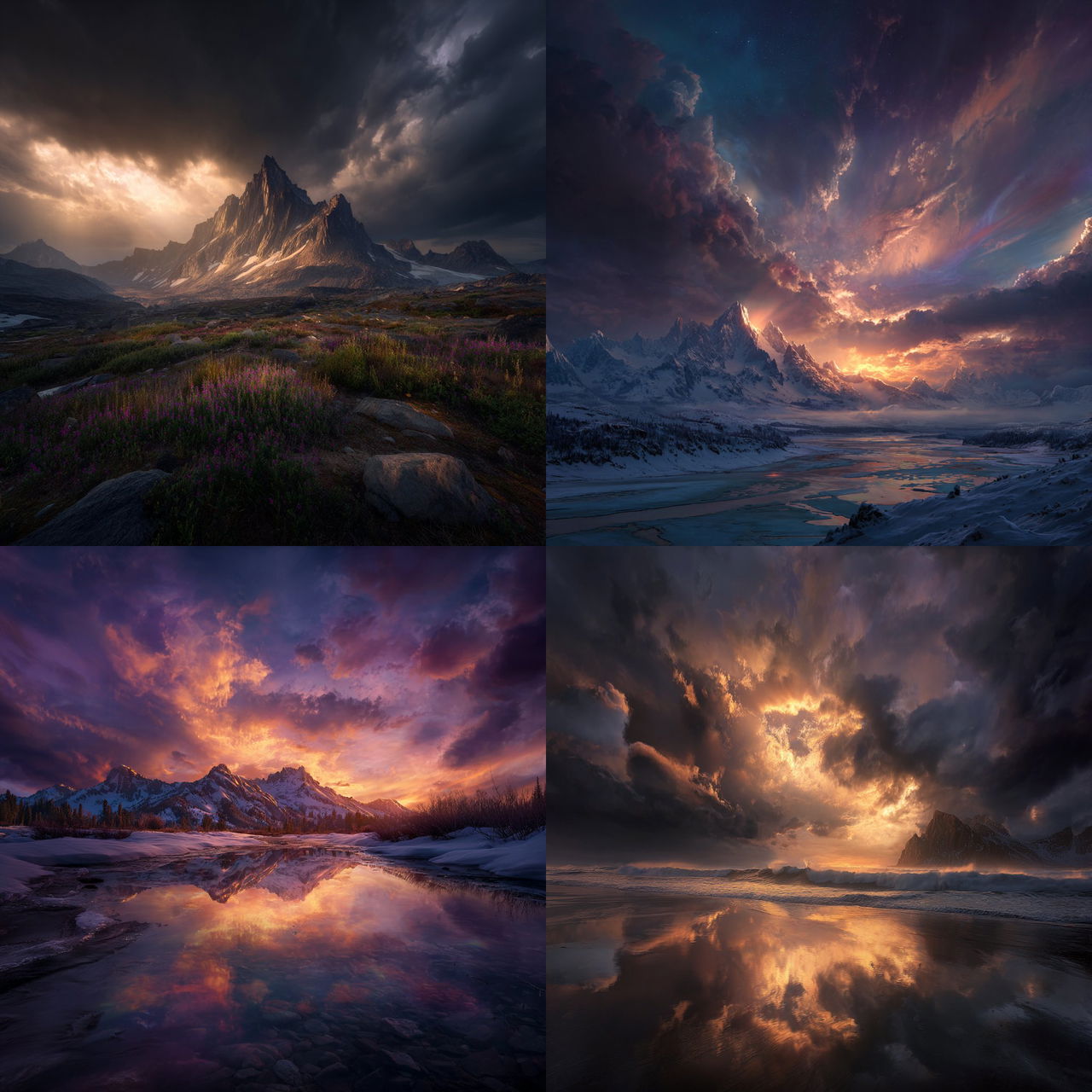 Marc Adamus style, Midjourney V7, render 1 of 4