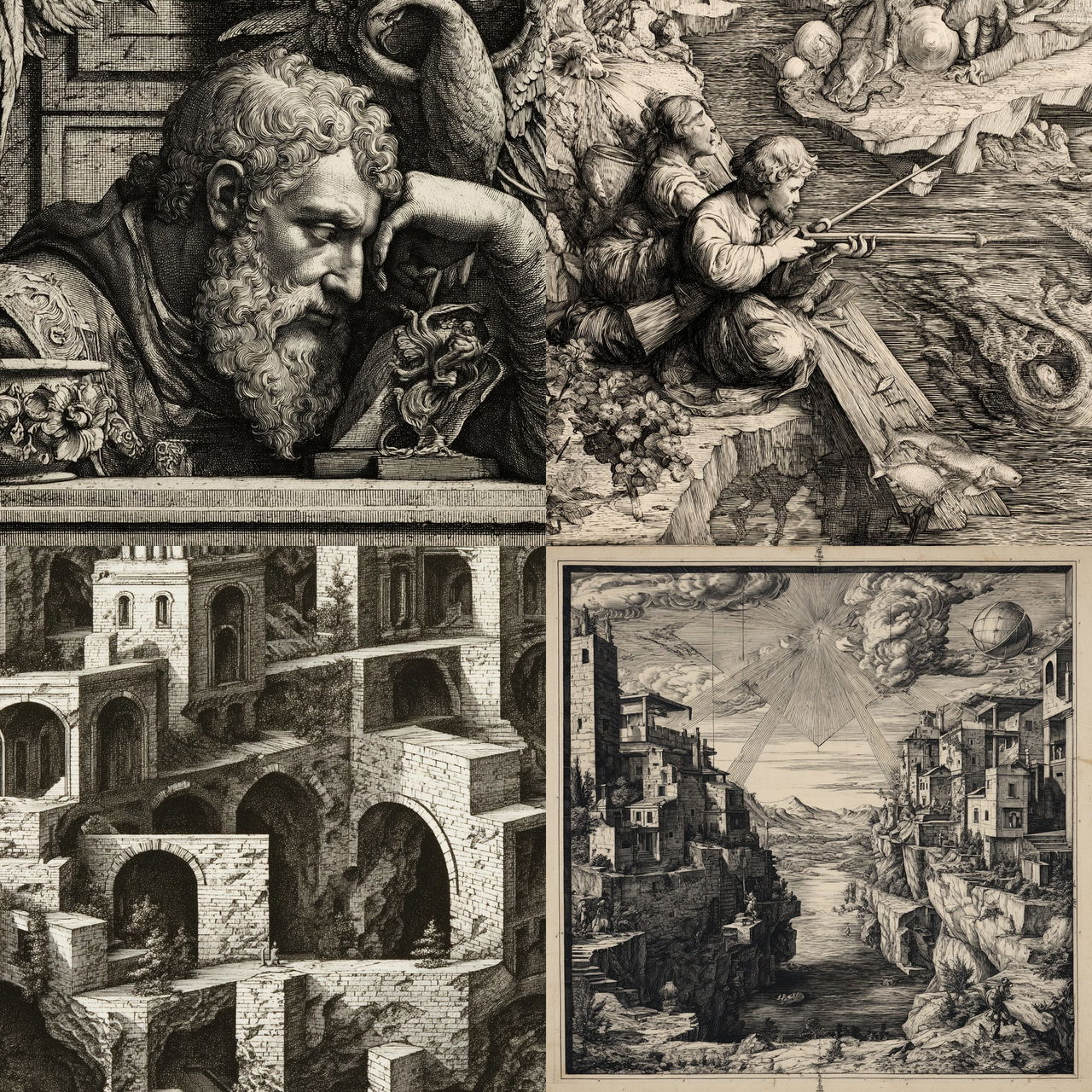 Marcantonio Raimondi style, Midjourney V7, render 1 of 4