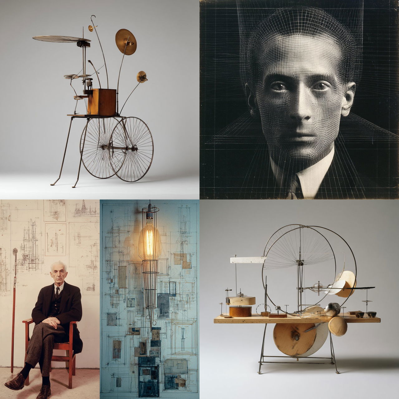 Marcel Duchamp style, Midjourney V7, render 1 of 4