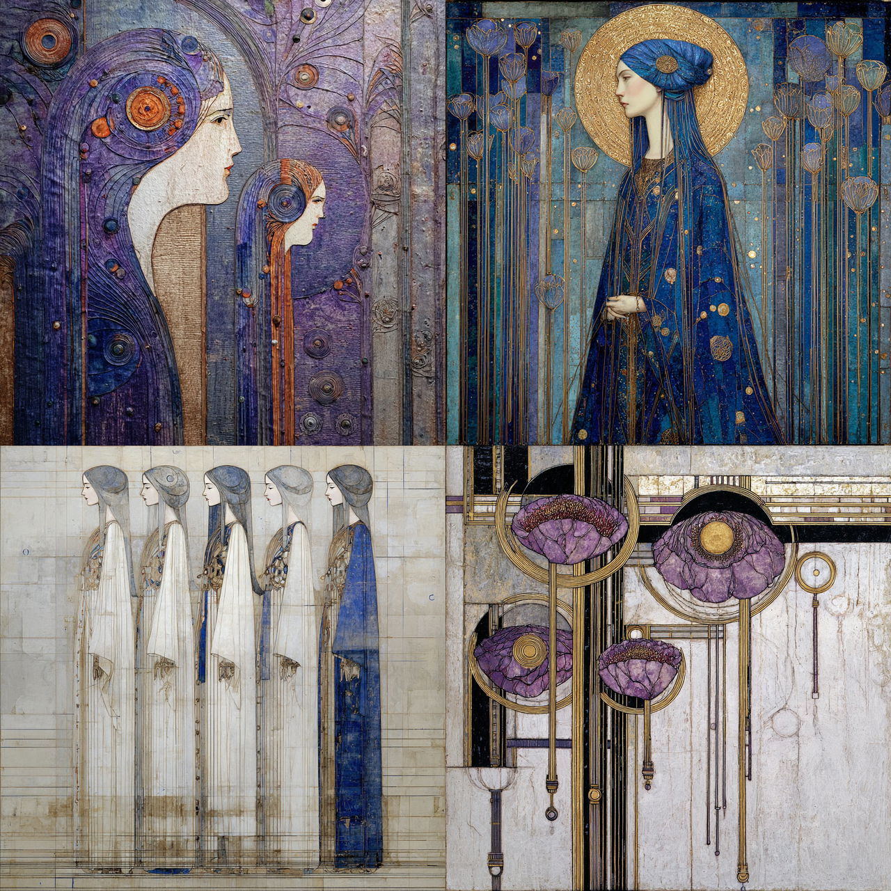 Margaret Macdonald Mackintosh style, Midjourney V7, render 1 of 4