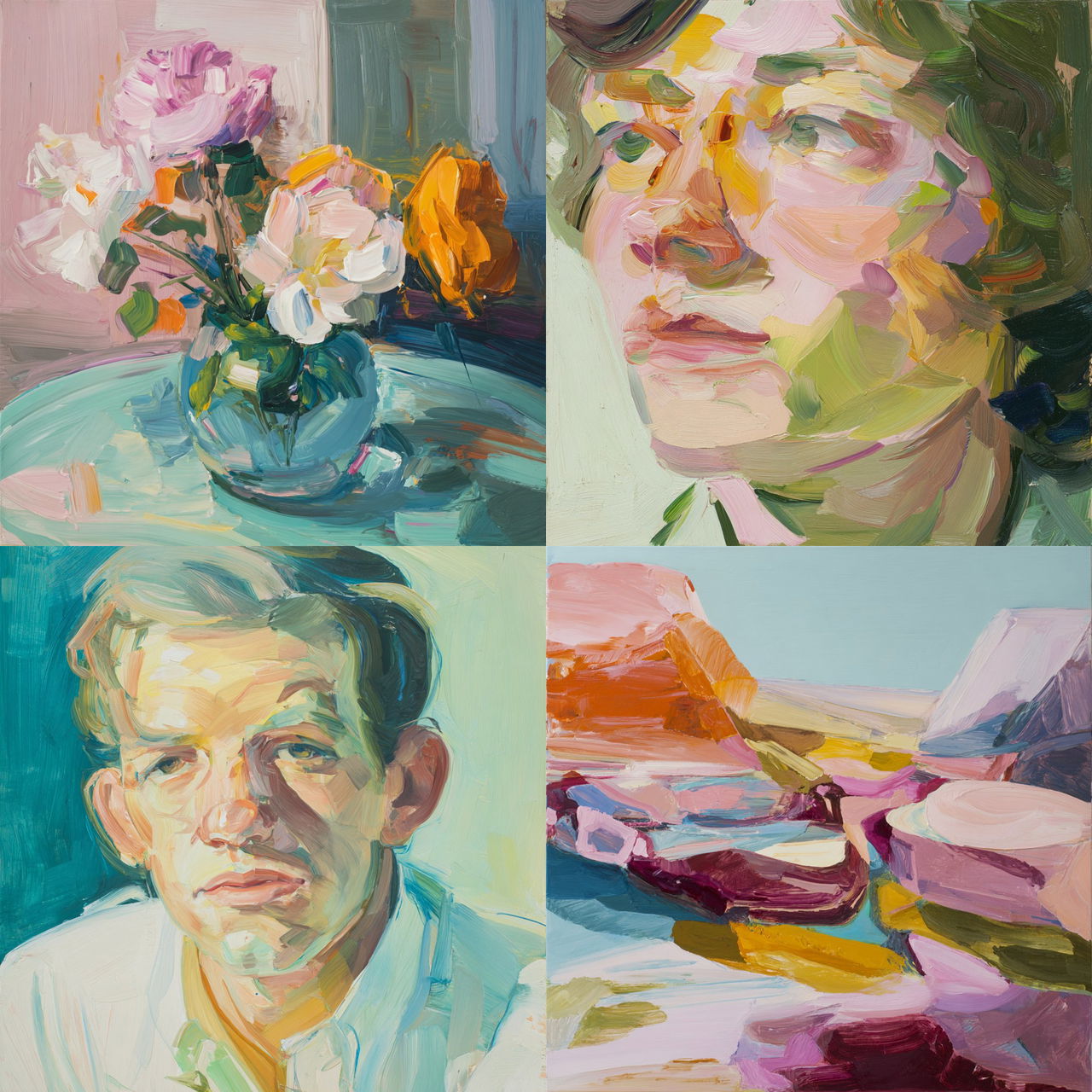 Maria Lassnig style, Midjourney V7, render 1 of 4