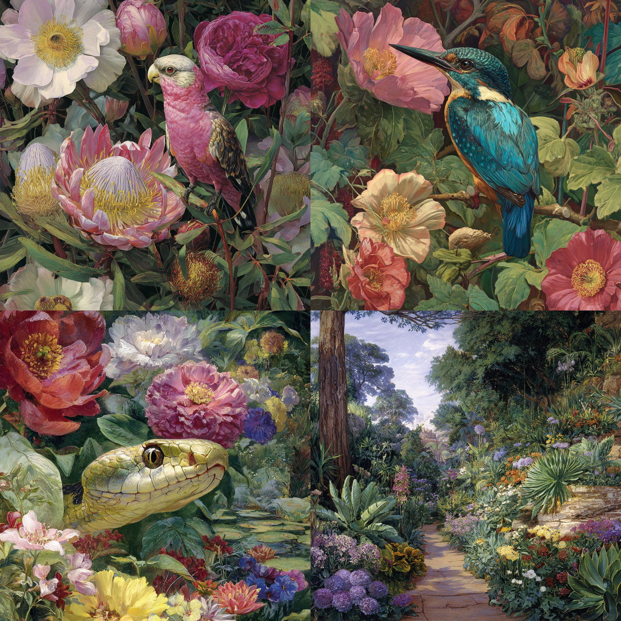 Marianne North style, Midjourney V7, render 1 of 4