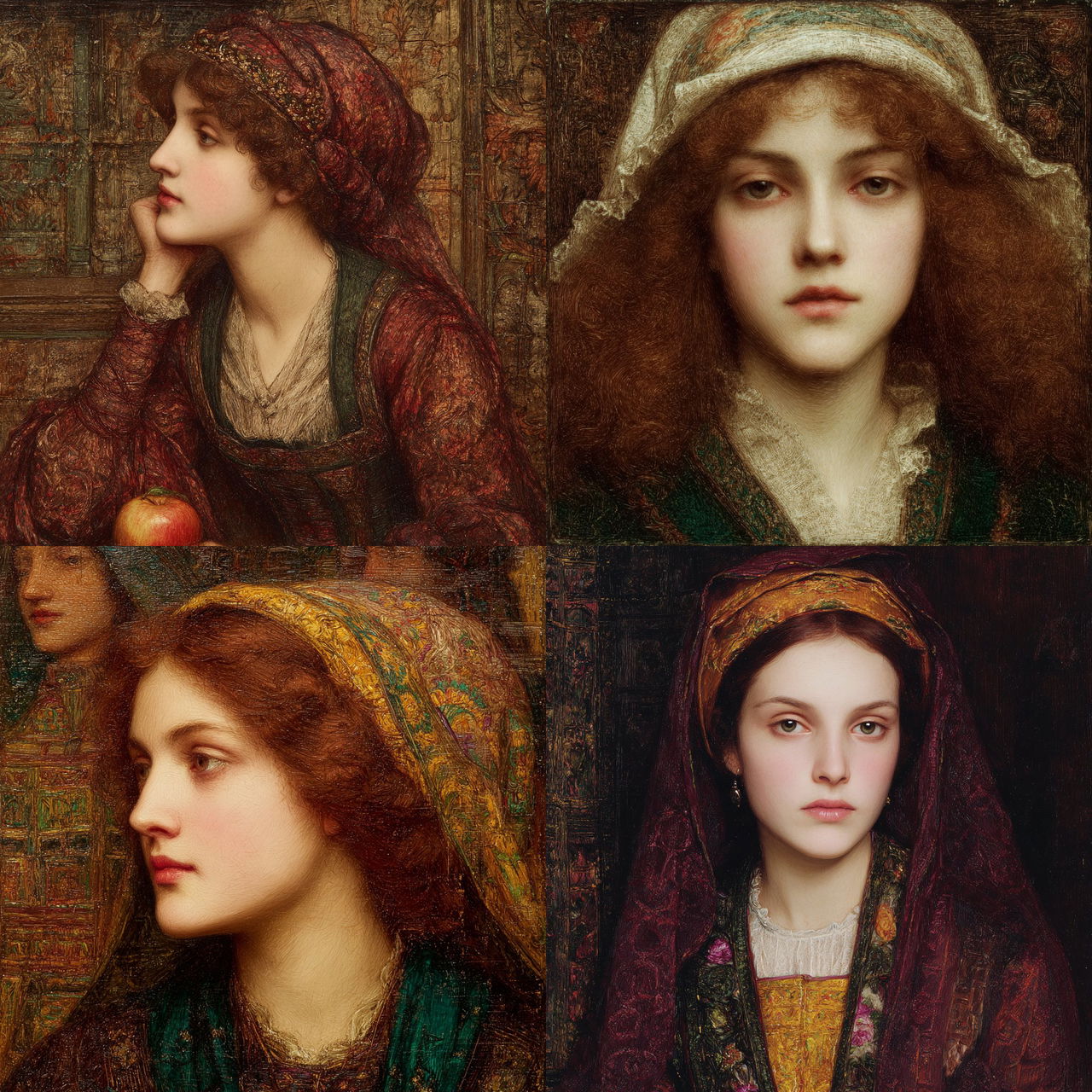 Marie Spartali Stillman style, Midjourney V7, render 1 of 4