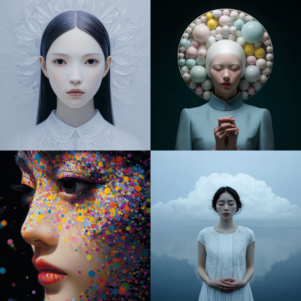 Mariko Mori style, Midjourney V7, render 1 of 4