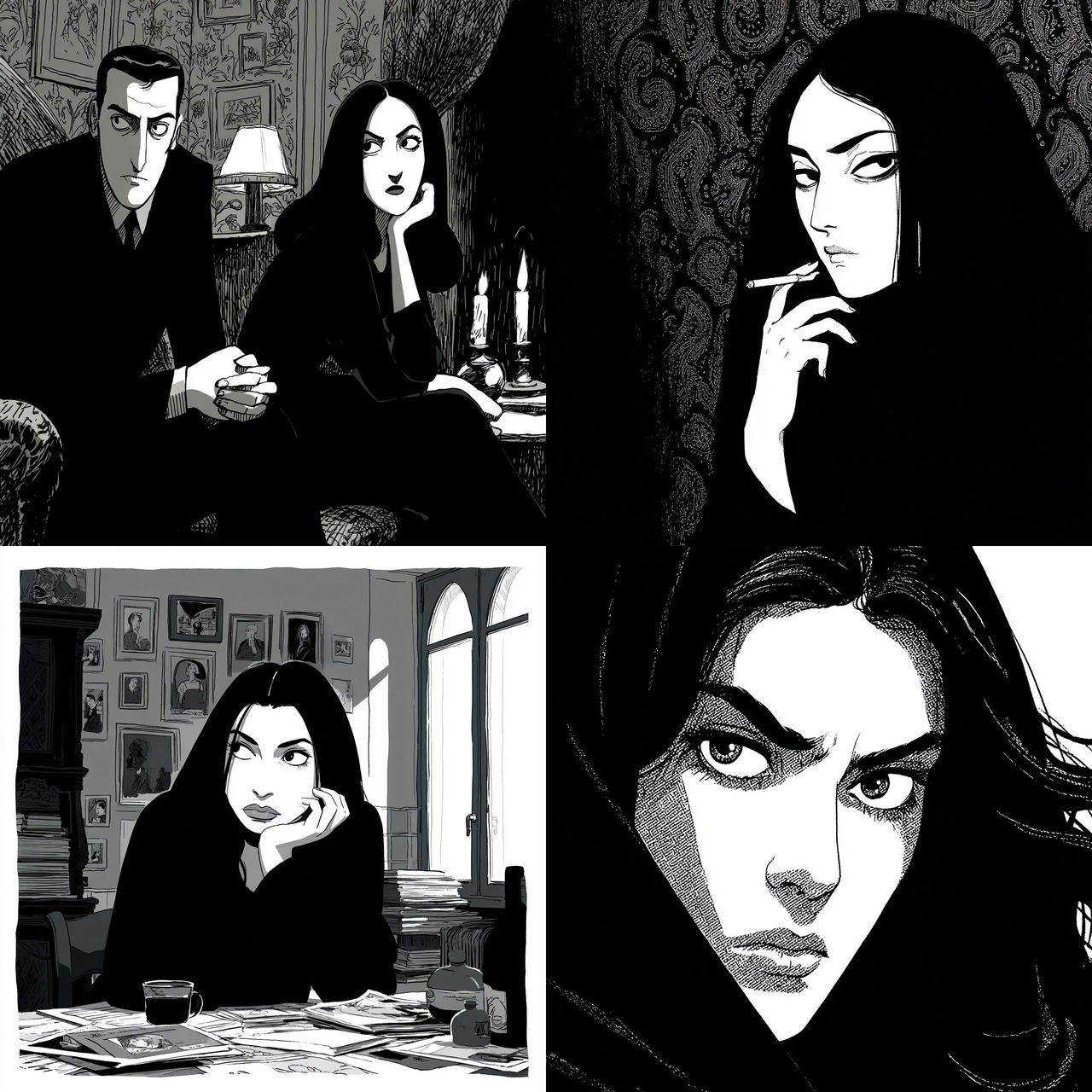 Marjane Satrapi style, Midjourney V7, render 1 of 4