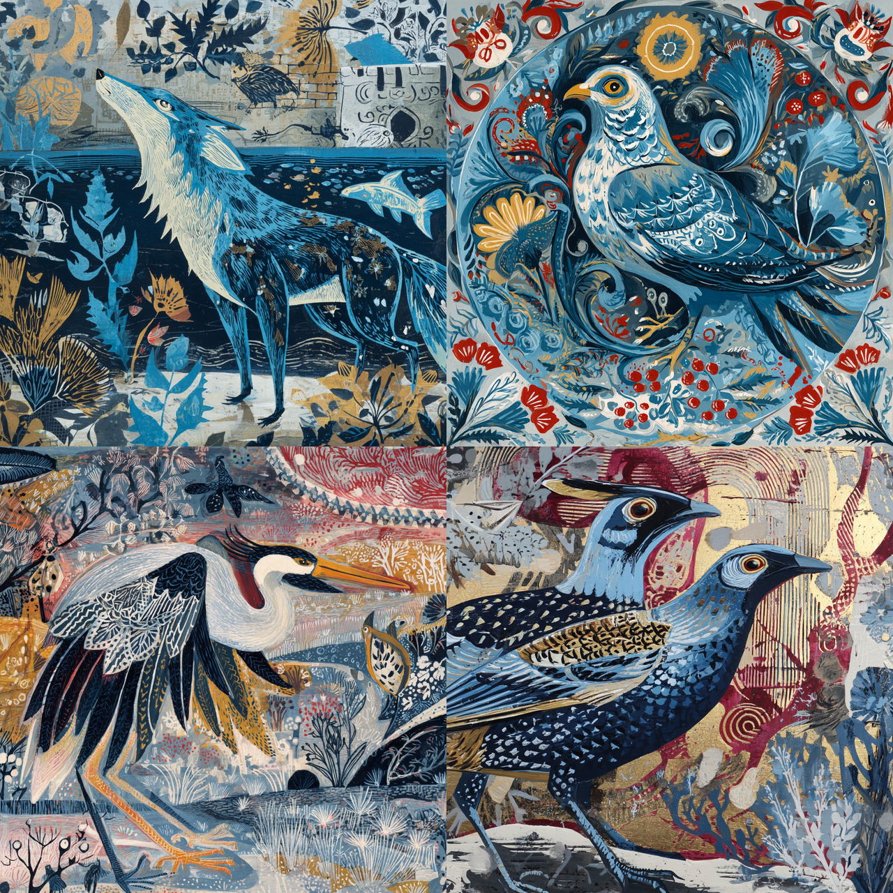 Mark Hearld style, Midjourney V7, render 1 of 4