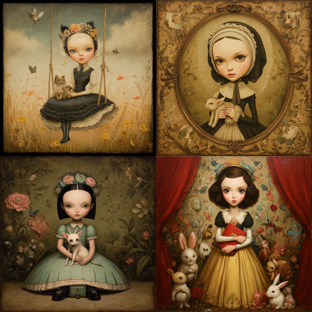 Mark Ryden style, Midjourney V7, render 1 of 4