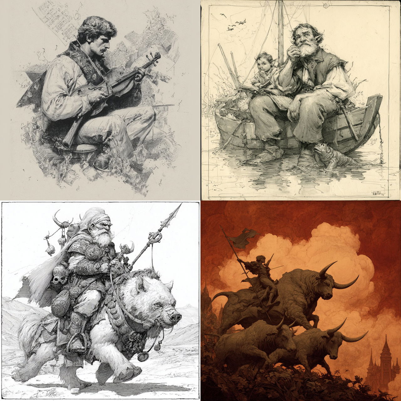 Mark Schultz style, Midjourney V7, render 1 of 4
