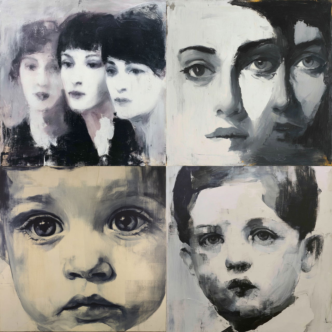 Marlene Dumas style, Midjourney V7, render 1 of 4