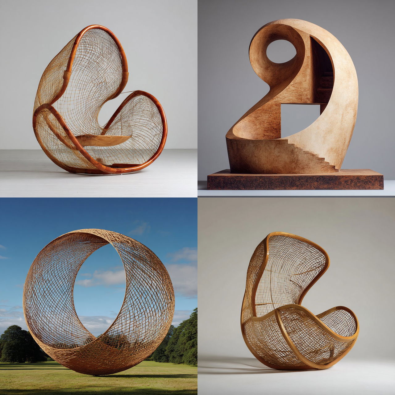 Martin Puryear style, Midjourney V7, render 1 of 4