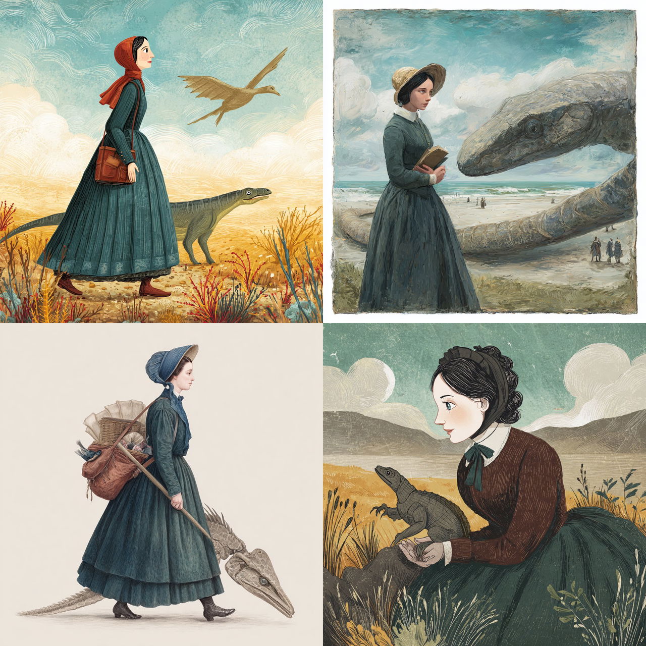 Mary Anning style, Midjourney V7, render 1 of 4