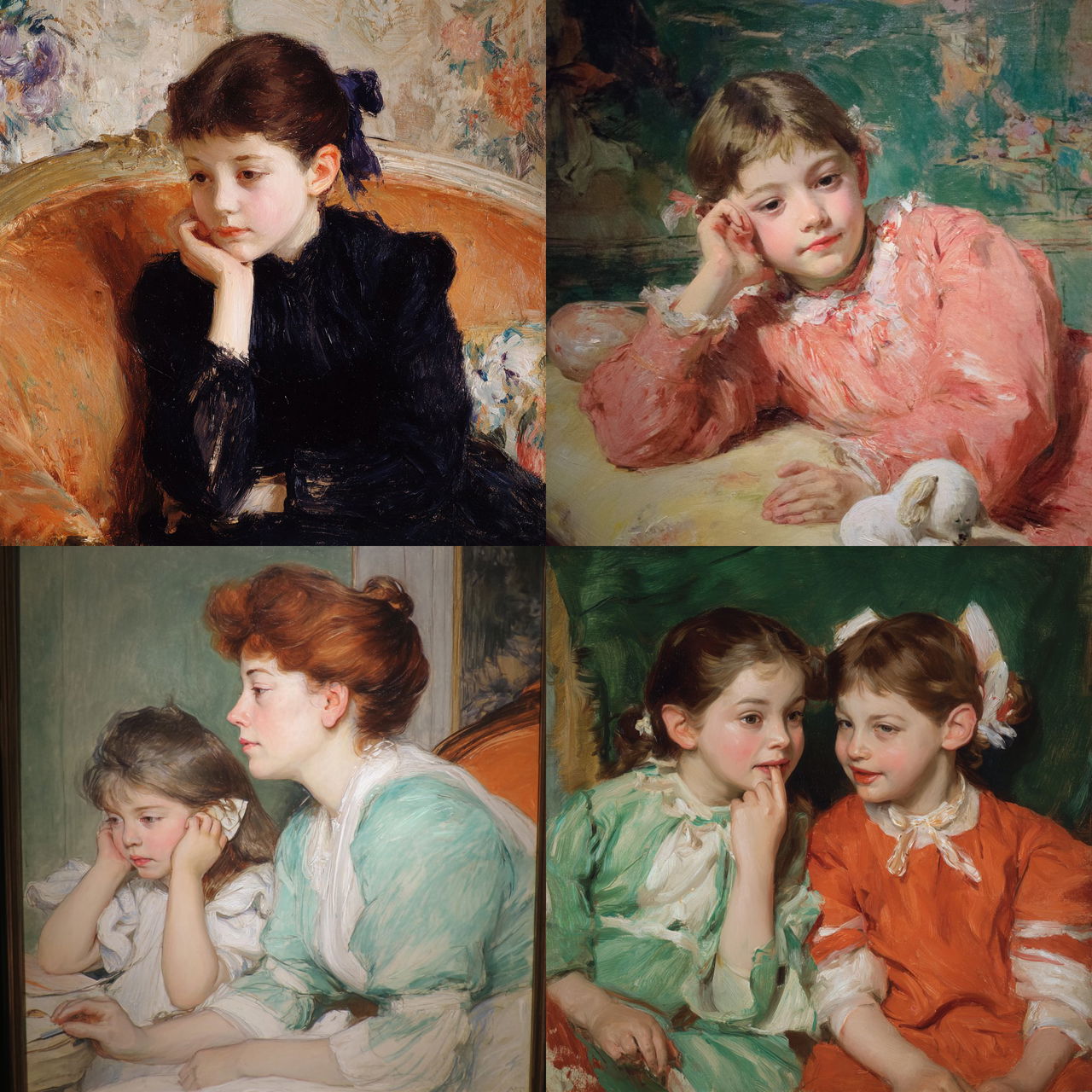 Mary Cassatt style, Midjourney V7, render 1 of 4