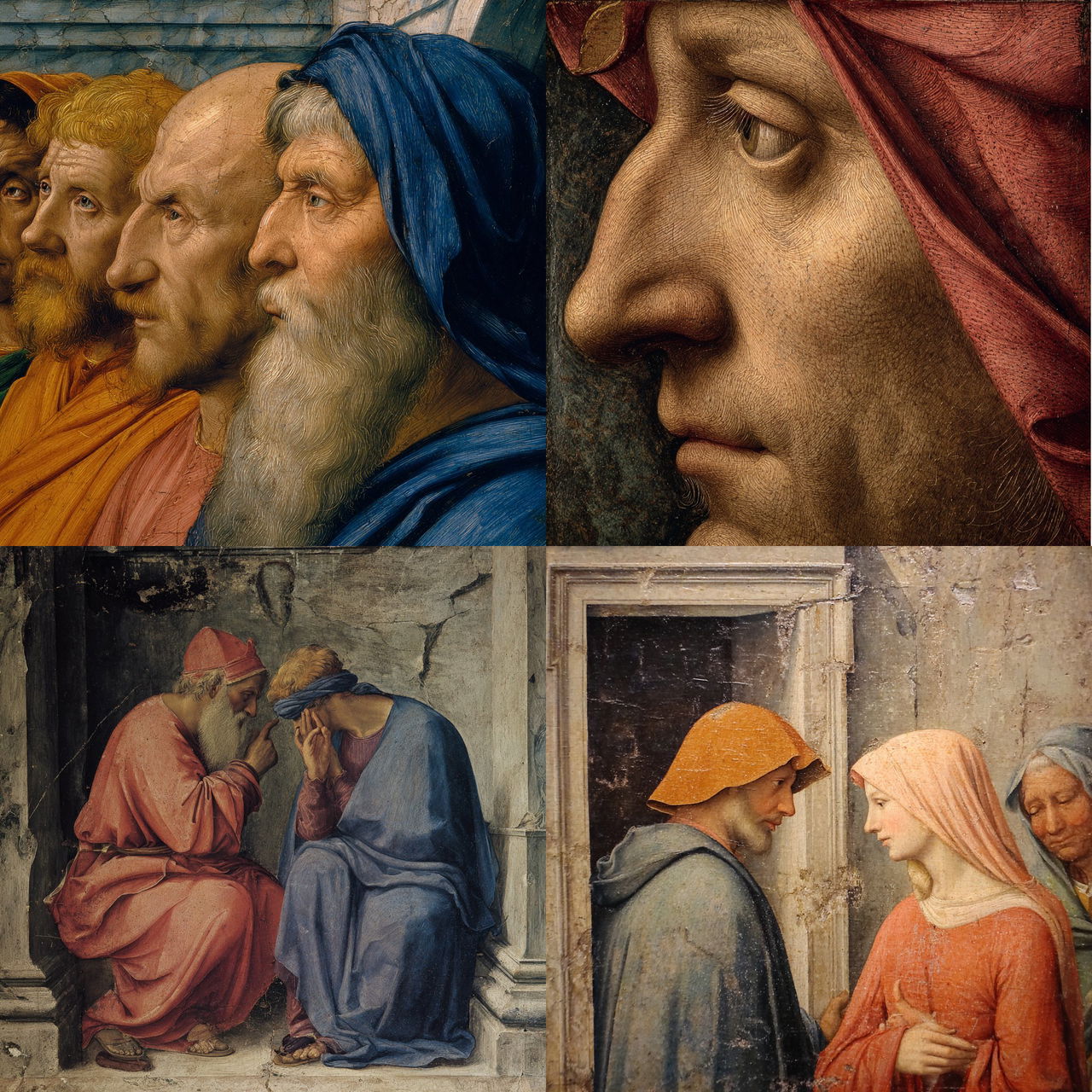 Masaccio style, Midjourney V7, render 1 of 4