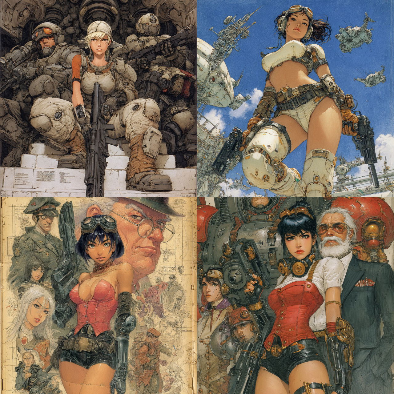 Masamune Shirow style, Midjourney V7, render 1 of 4