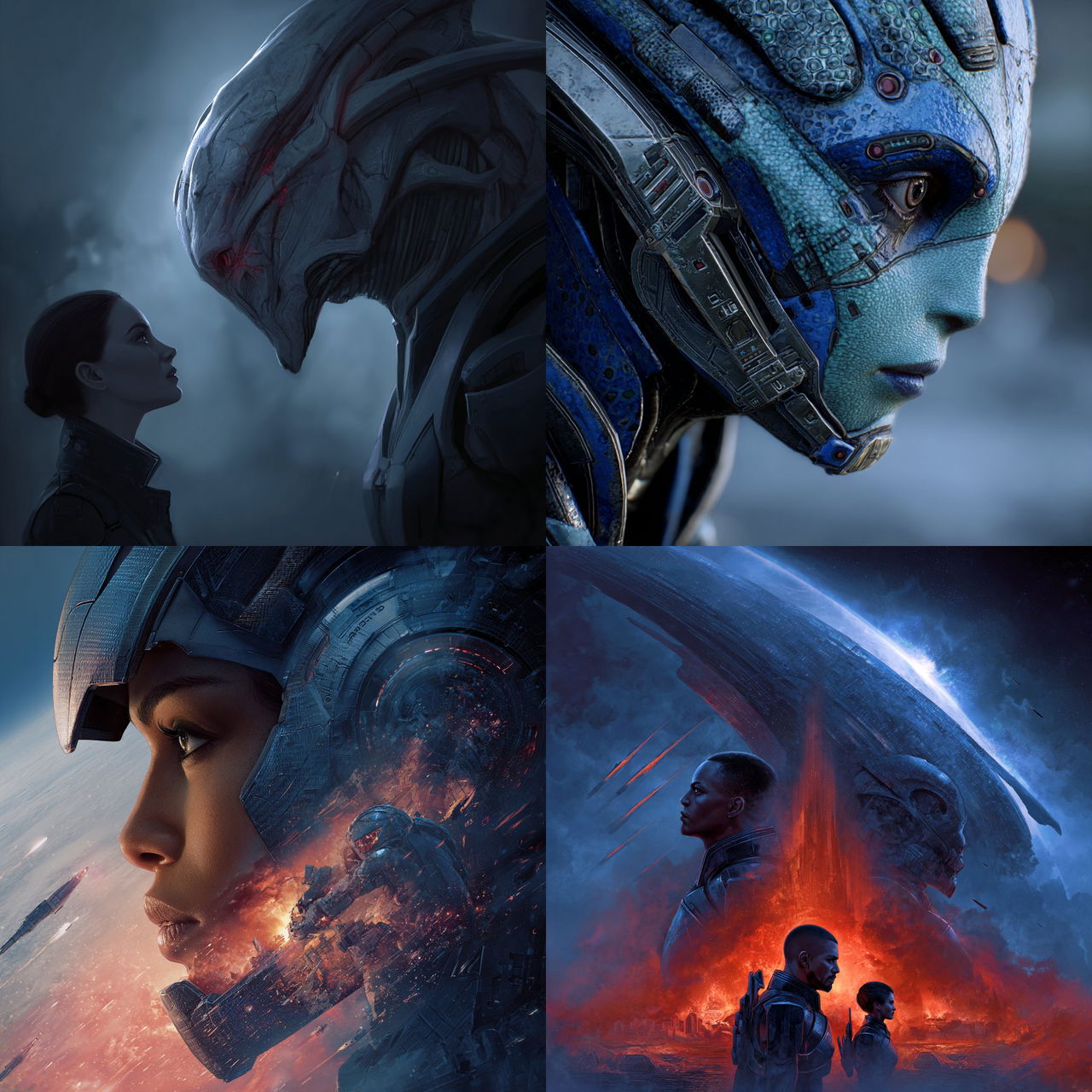 Mass Effect style, Midjourney V7, render 1 of 4