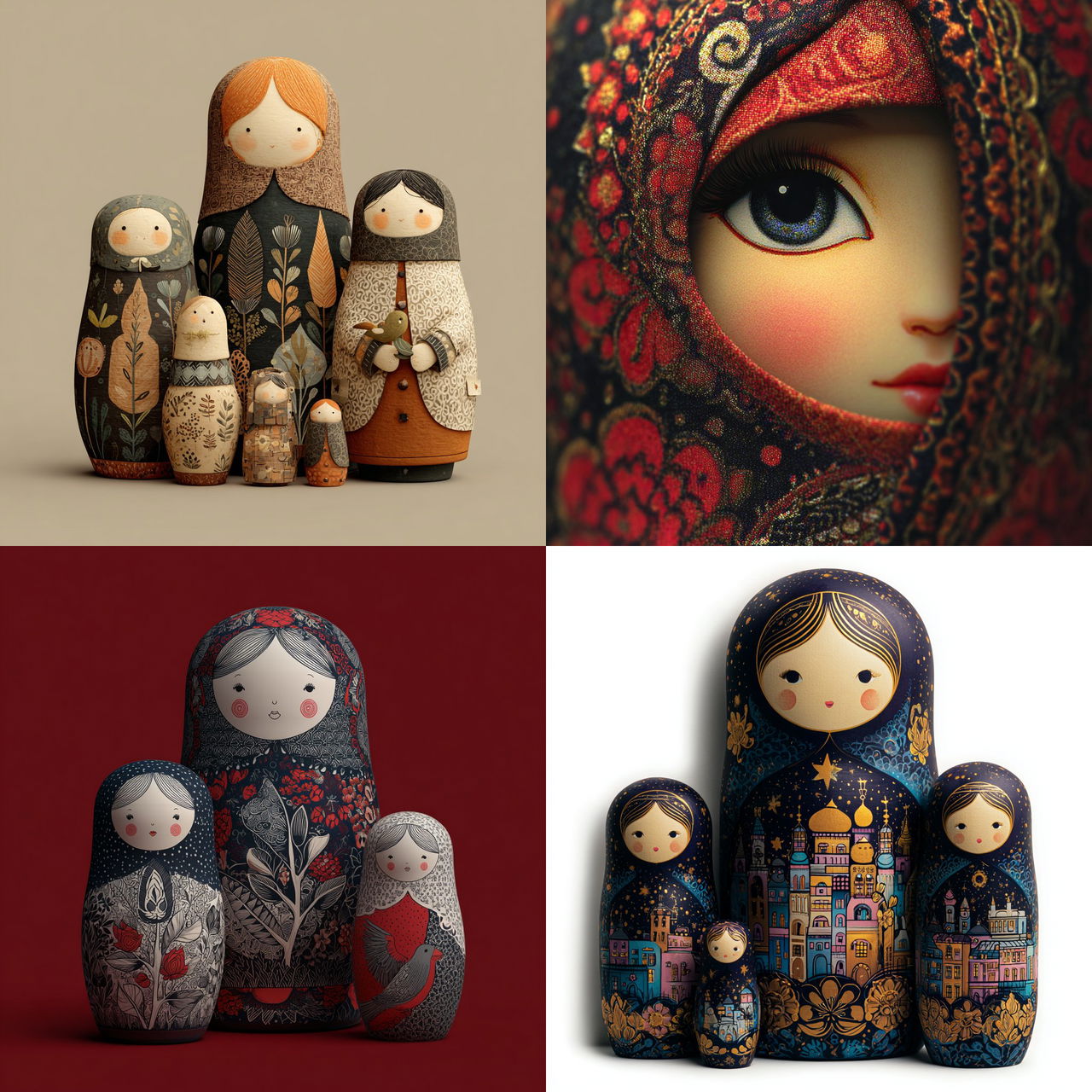 Matryoshka style, Midjourney V7, render 1 of 4