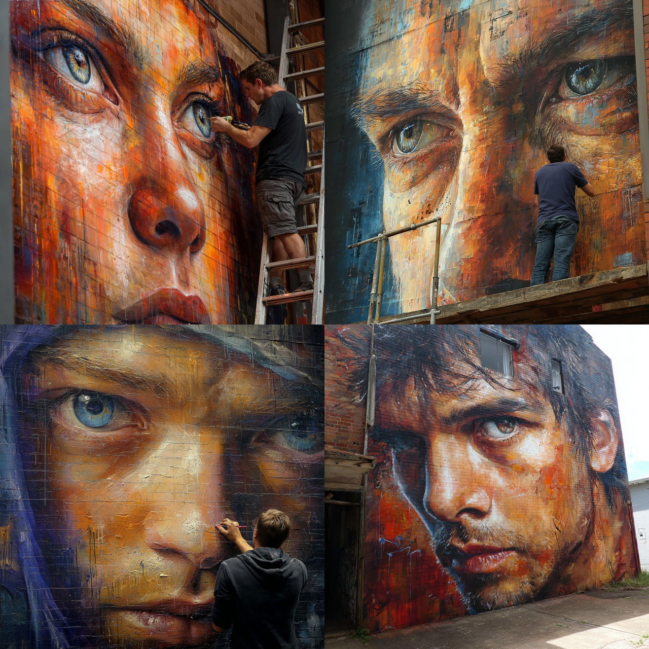 Matt Adnate style, Midjourney V7, render 1 of 4