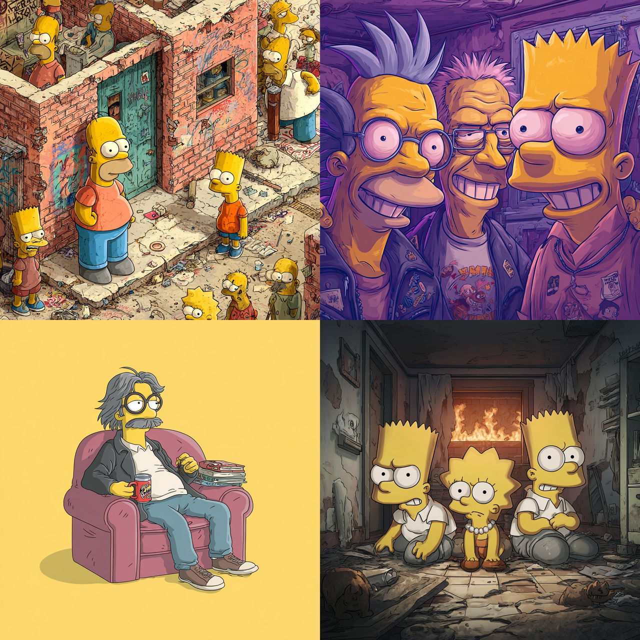 Matt Groening style, Midjourney V7, render 1 of 4