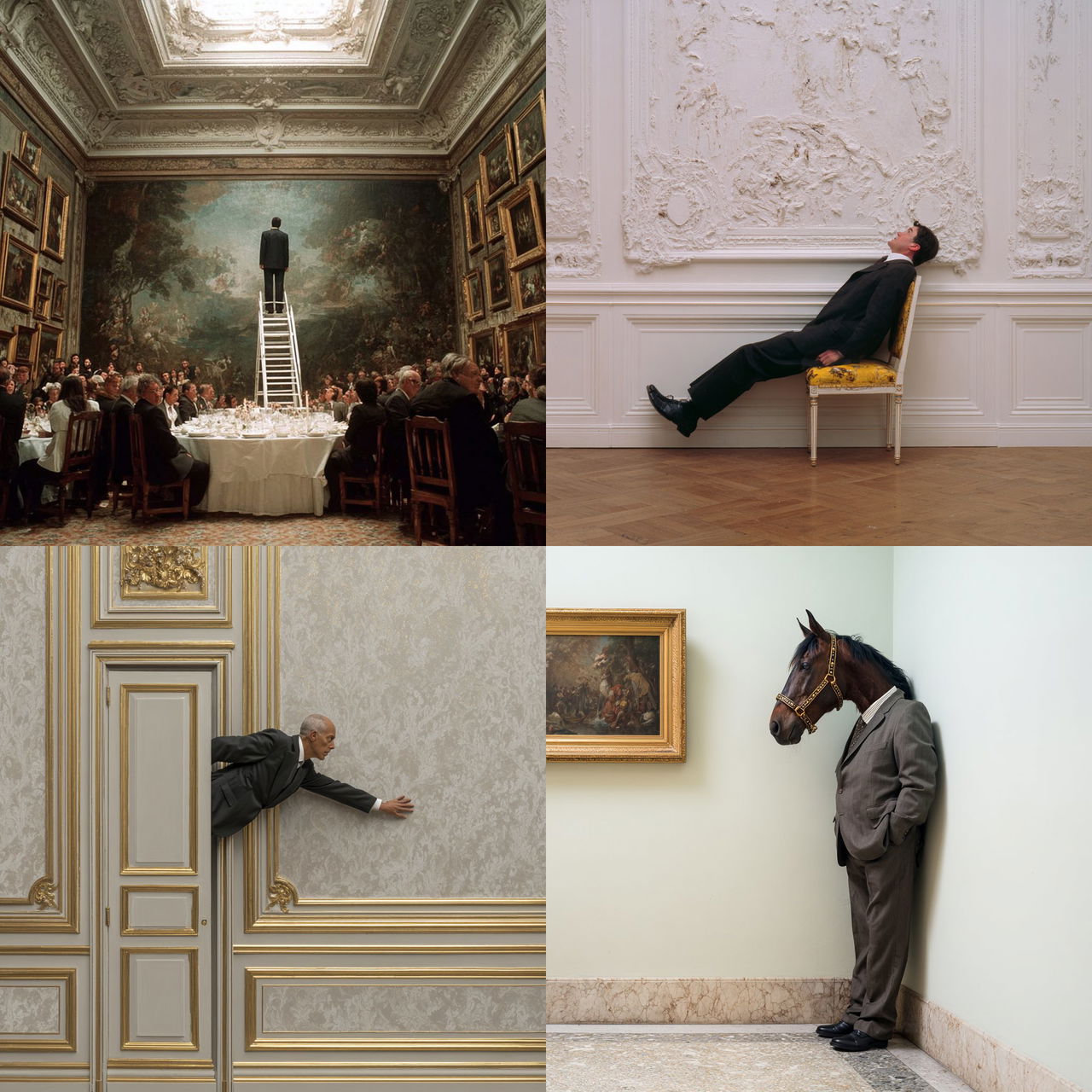 Maurizio Cattelan style, Midjourney V7, render 1 of 4