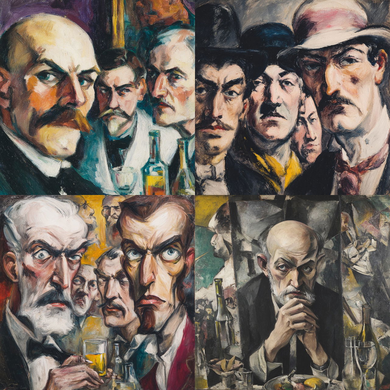 Max Beckmann style, Midjourney V7, render 1 of 4