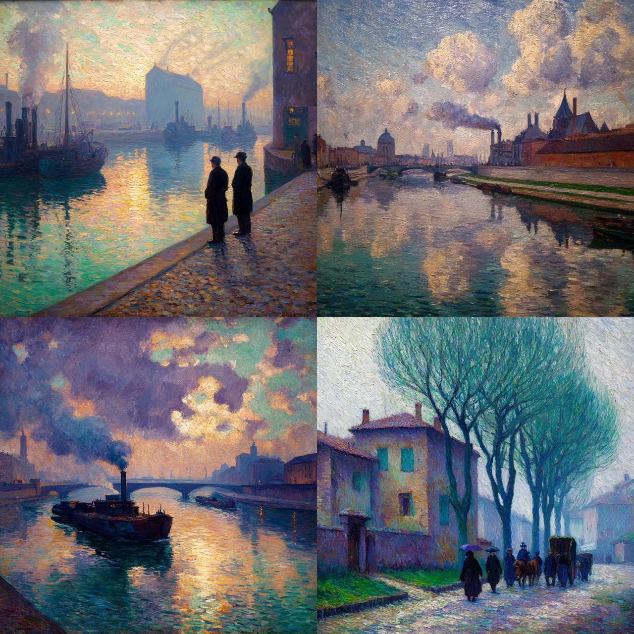 Maximilien Luce style, Midjourney V7, render 1 of 4
