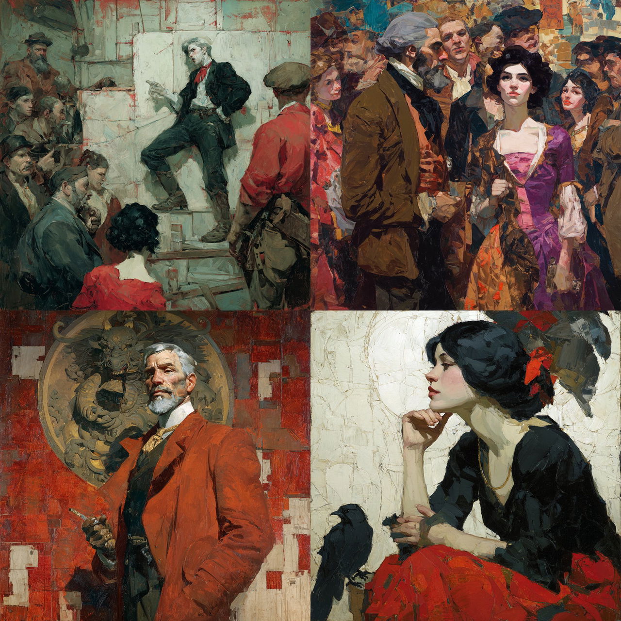 Mead Schaeffer style, Midjourney V7, render 1 of 4