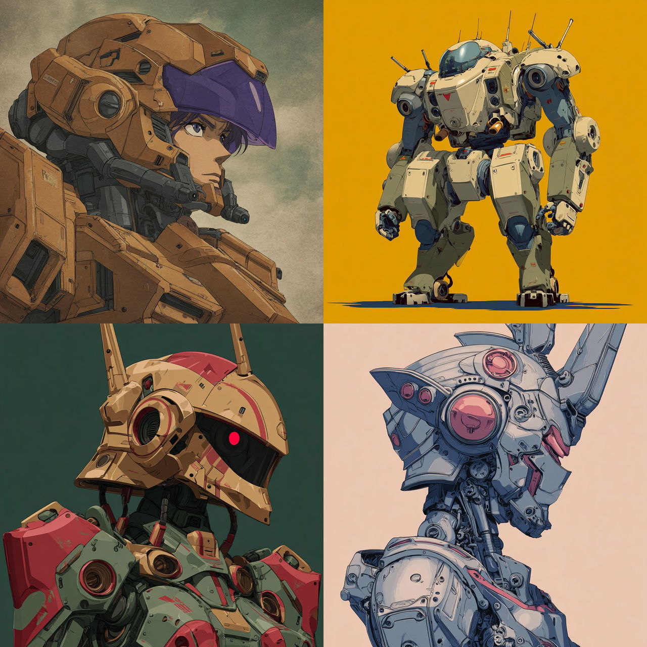 Mecha anime style style, Midjourney V7, render 1 of 4