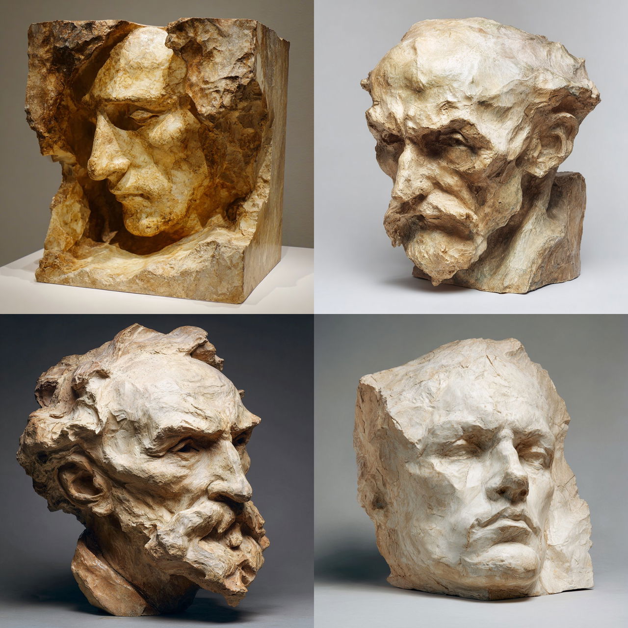 Medardo Rosso style, Midjourney V7, render 1 of 4