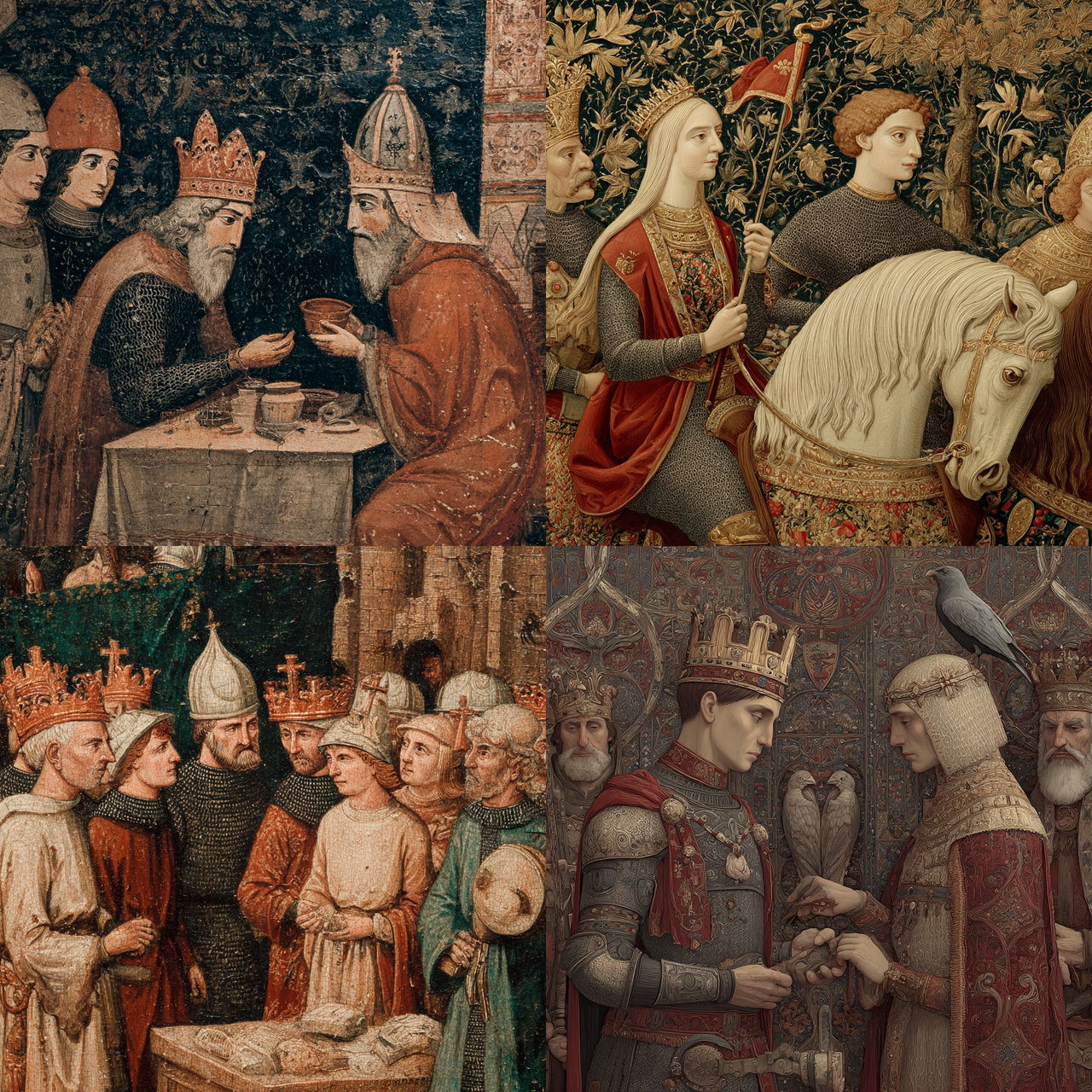 Medieval art style, Midjourney V7, render 1 of 4