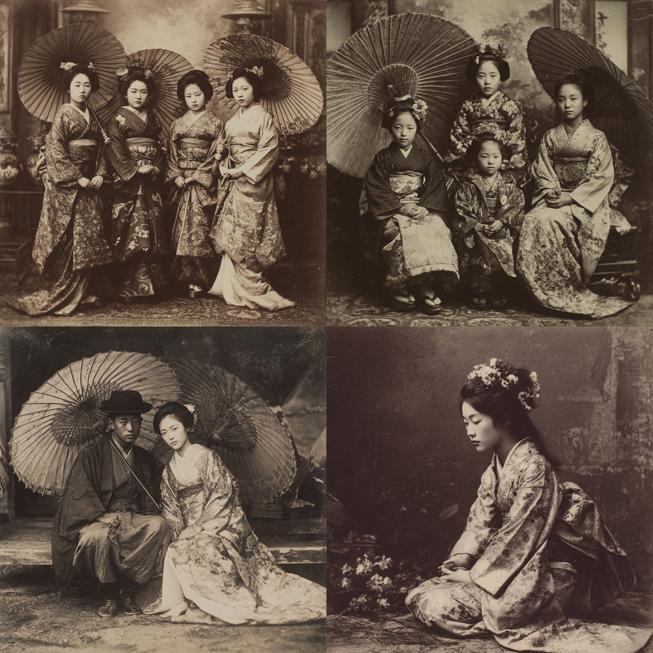 Meiji Period photography style, Midjourney V7, render 1 of 4