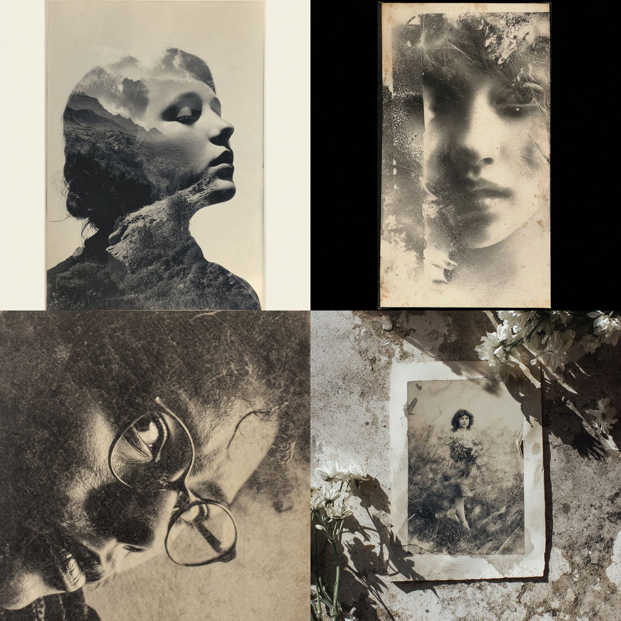 Melainotype print style, Midjourney V7, render 1 of 4