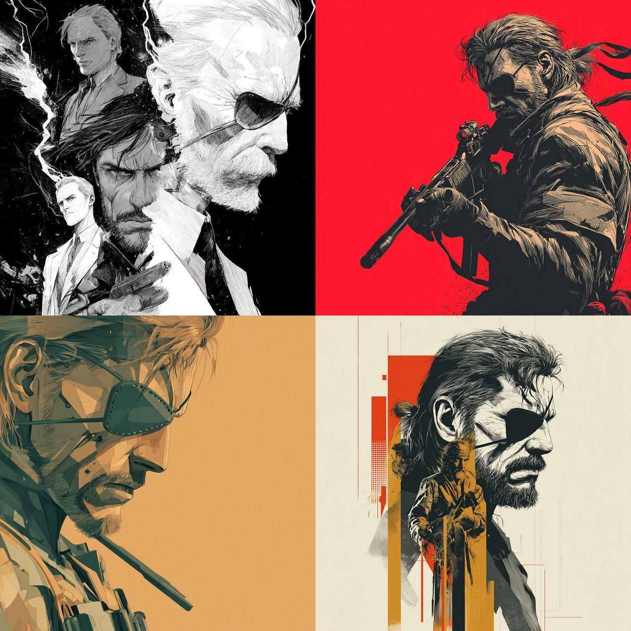 Metal Gear Solid style, Midjourney V7, render 1 of 4