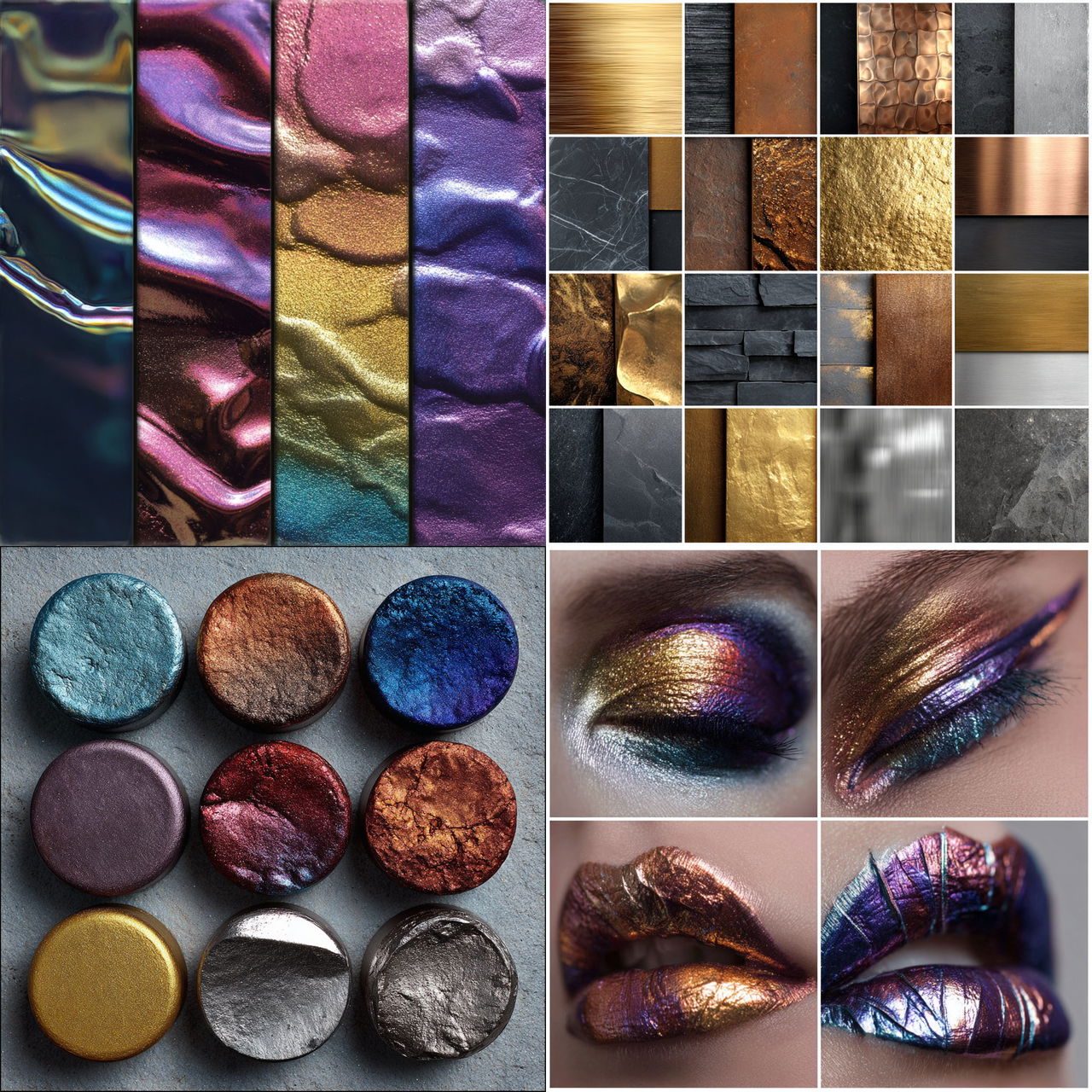 Metallic colors style, Midjourney V7, render 1 of 4