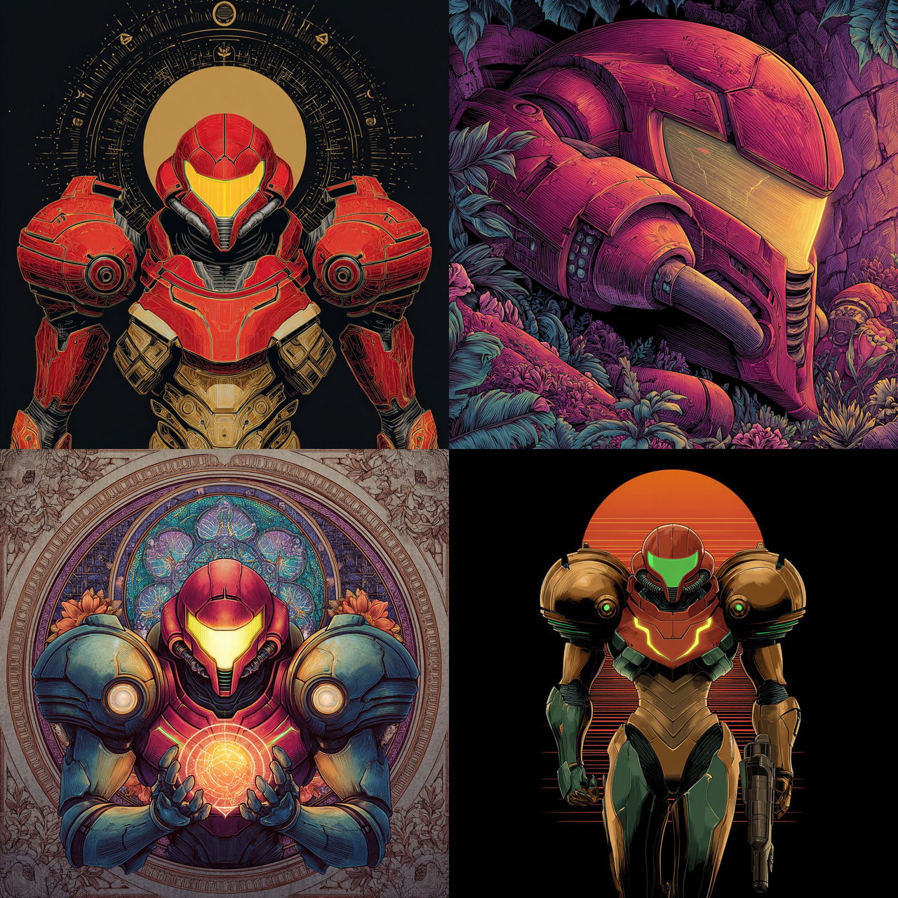 Metroid style, Midjourney V7, render 1 of 4